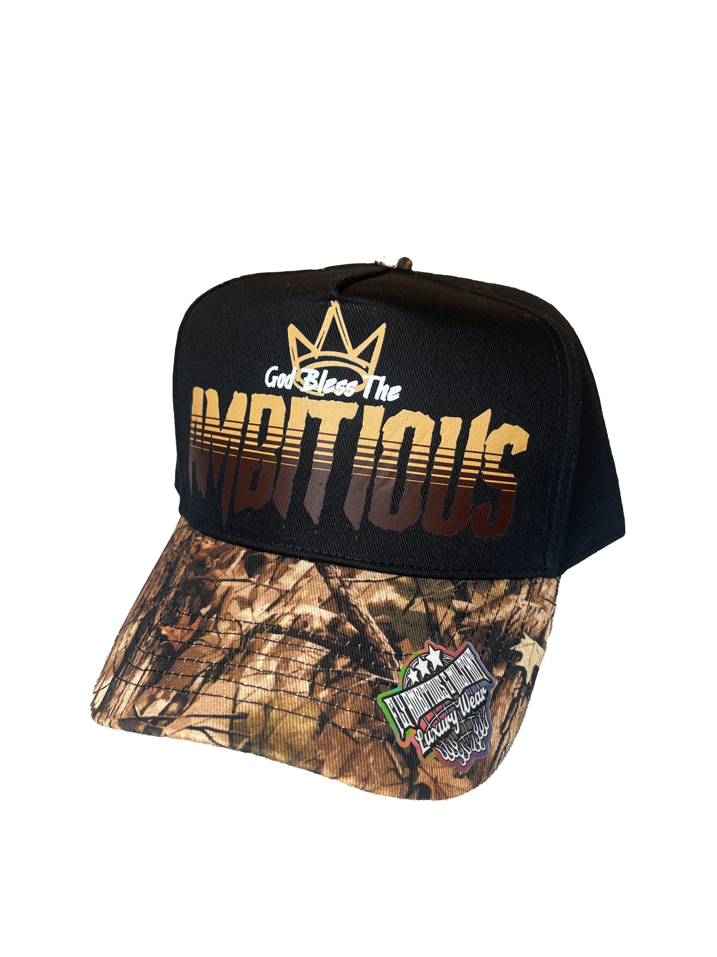Black/Camo “God Bless The Ambitious” Luxury Snapback