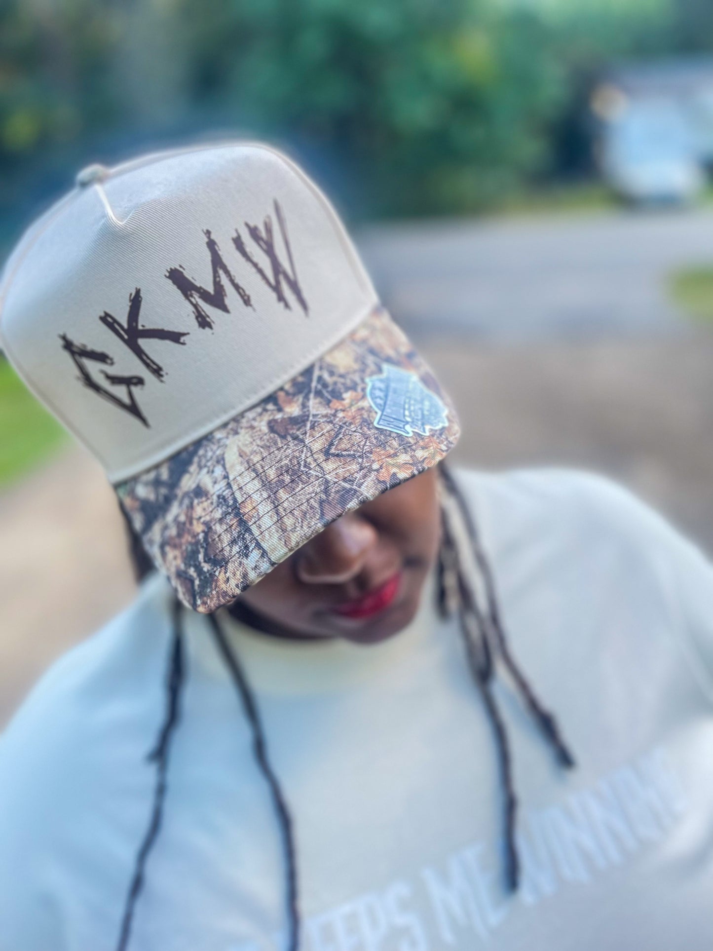 Cream/Camo “God Keeps Me Winning” Luxury Snapback
