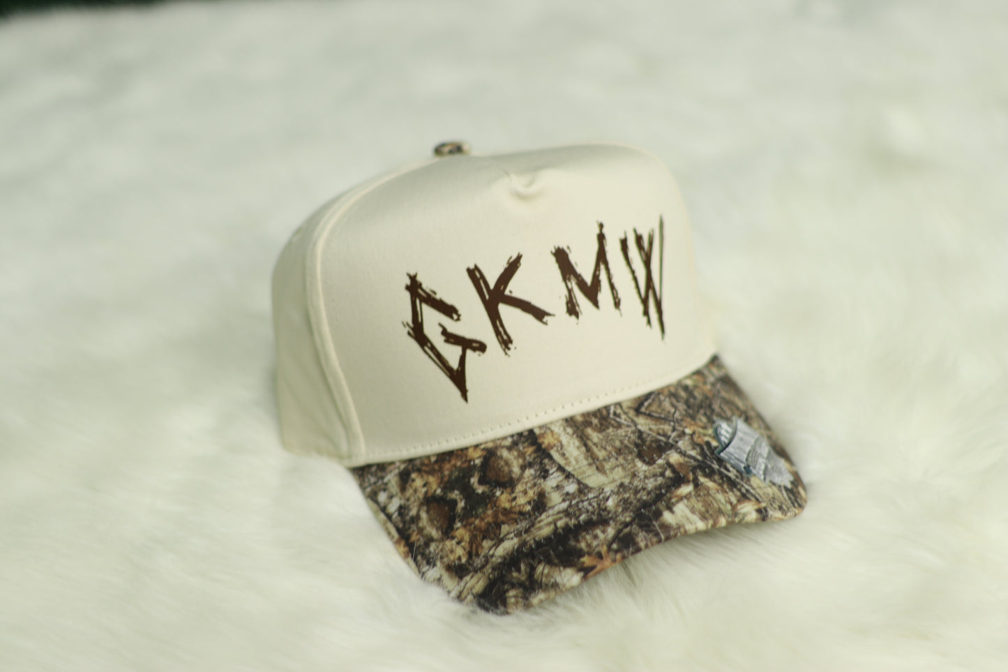 Cream/Camo “God Keeps Me Winning” Luxury Snapback