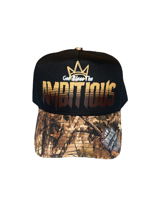 Black/Camo “God Bless The Ambitious” Luxury Snapback